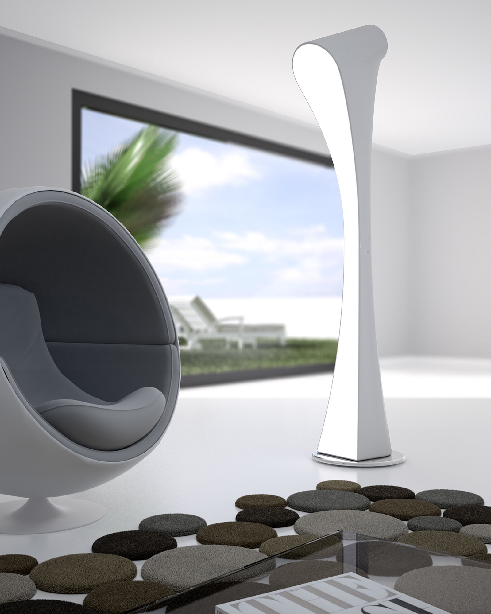 Ora Gloss White Floor Lamps Mantra Designer Floor Lamps 
